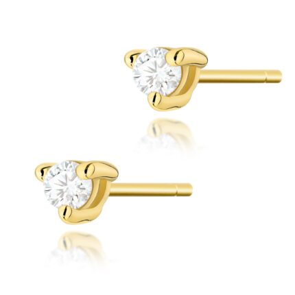 Cercei Aur 14 k cu Diamante Naturale 0.08 ct