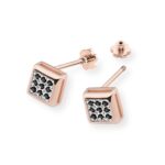Cercei Aur 14K K0036 Diamante Negre Șurub - Imagine 4