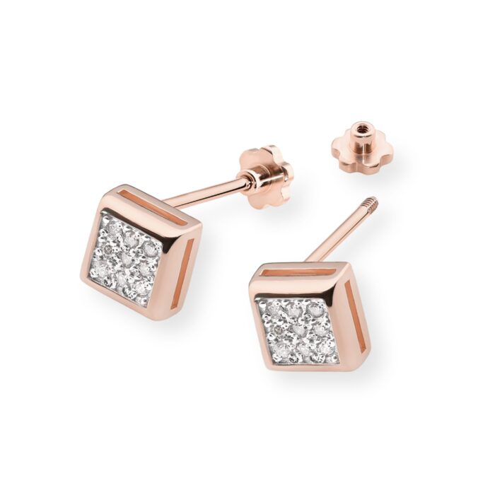 Cercei Aur 14K cu Diamante Naturale 0.09ct - Imagine 6