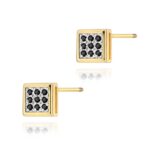 Cercei Aur 14K K0036 Diamante Negre Șurub