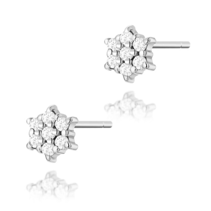 Cercei Aur 14K cu Diamante Naturale 0.12 ct - Imagine 3