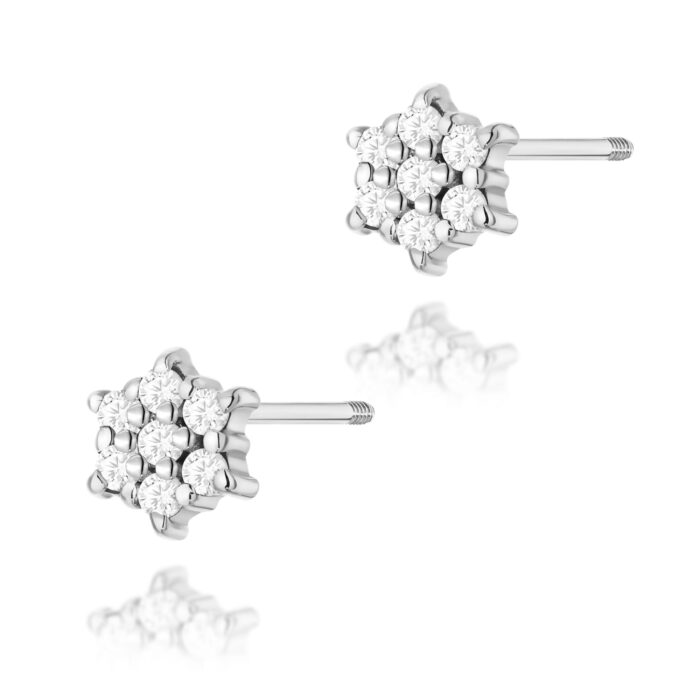 Cercei Aur 14K cu Diamante Naturale 0.12 ct - Imagine 3
