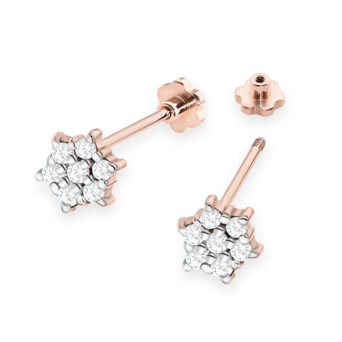 Cercei Aur 14K cu Diamante Naturale 0.12 ct - Imagine 6
