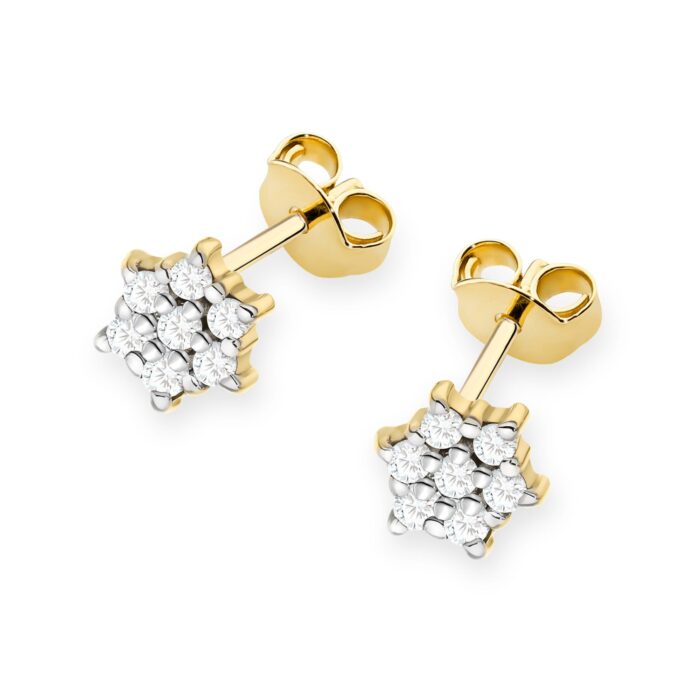 Cercei Aur 14K cu Diamante Naturale 0.12 ct - Imagine 2