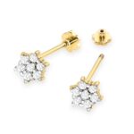 Cercei Aur 14K cu Diamante Naturale 0.12 ct - Imagine 2