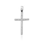 Pandantiv Cruce Aur 14K cu Diamante 0.05 ct - Imagine 5