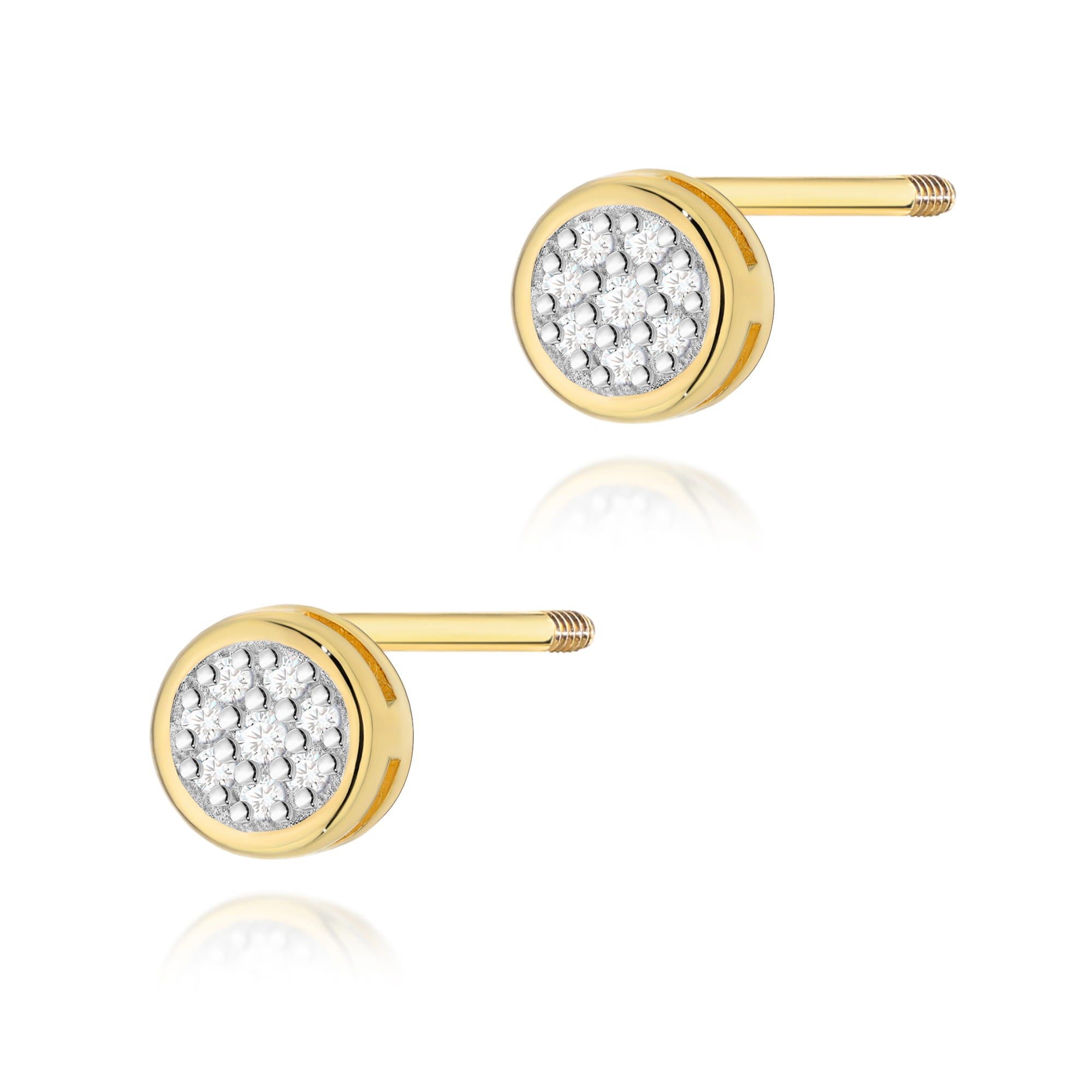 K0041.Z3.DIW_.02_1.jpg Cercei Aur 14K cu Diamante Naturale 0.08 ct - Imagine 1