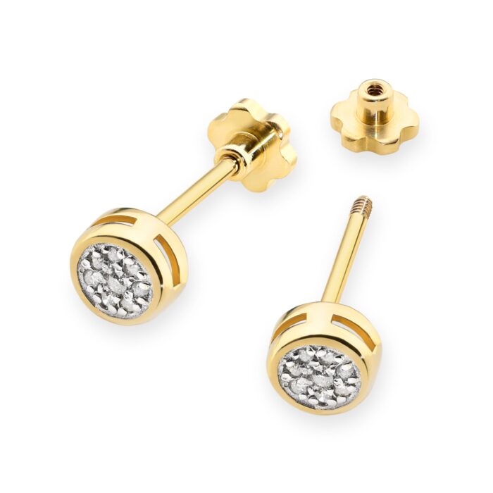 Cercei Aur 14K cu Diamante Naturale 0.08 ct - Imagine 2