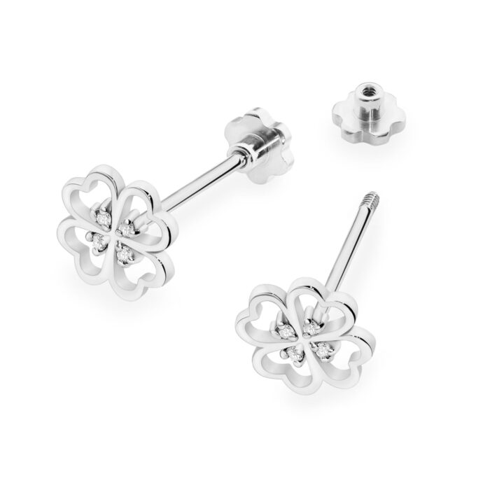 Cercei Aur 14K cu Diamante Naturale 0.04 ct - Imagine 4