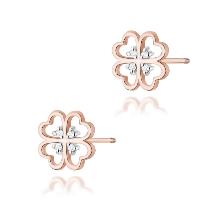 Cercei Aur 14K cu Diamante Naturale 0.04 ct - Imagine 5