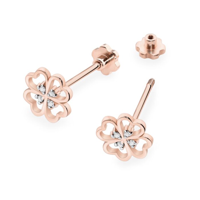 Cercei Aur 14K cu Diamante Naturale 0.04 ct - Imagine 6