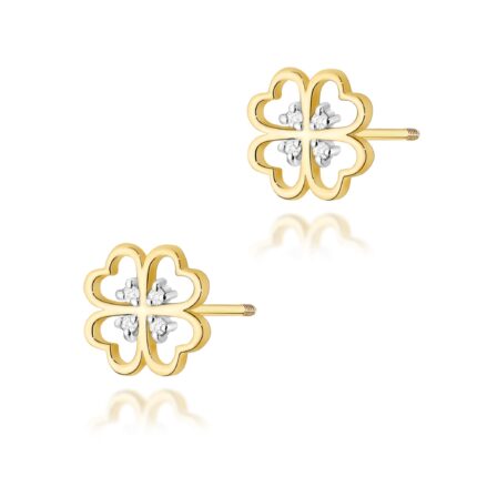 Cercei Aur 14K cu Diamante Naturale 0.04 ct