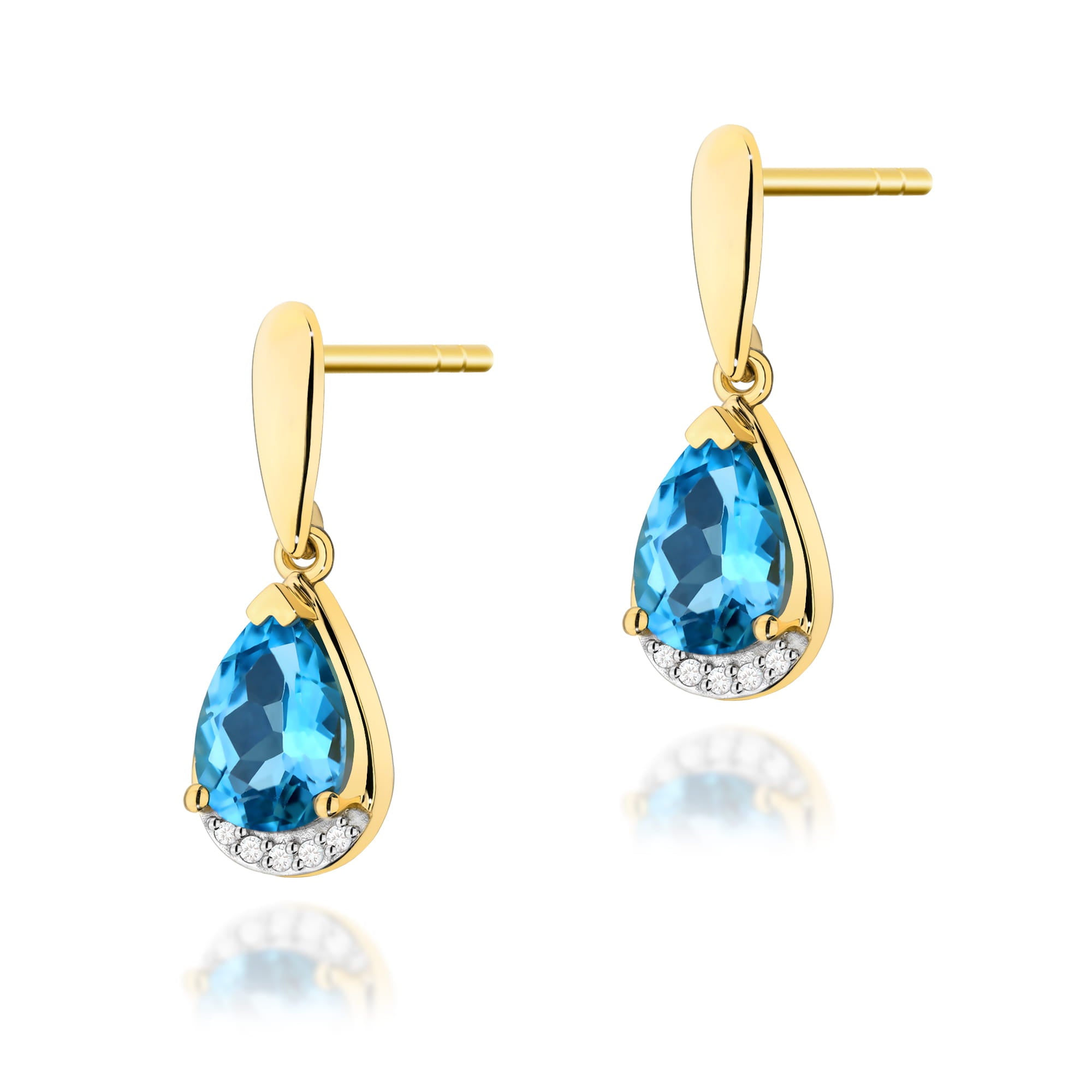 K0051.Z3.TOB_.01_1.jpg Cercei Aur 14K cu Topaz Albastru 2.80 ct si Diamante Naturale 0.05 ct - Imagine 1