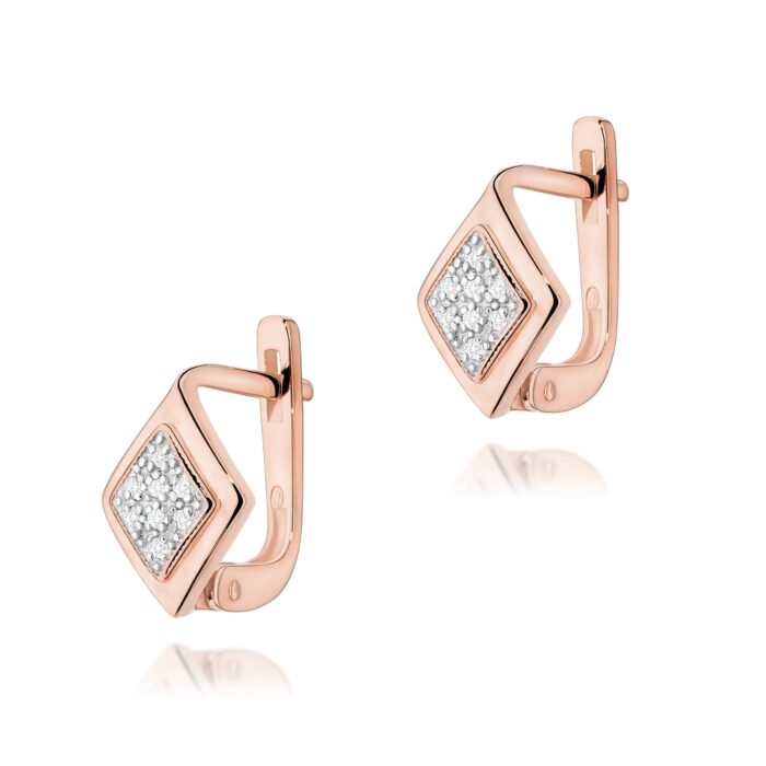 Cercei Aur 14K cu Diamante Naturale 0.08 ct - Imagine 4