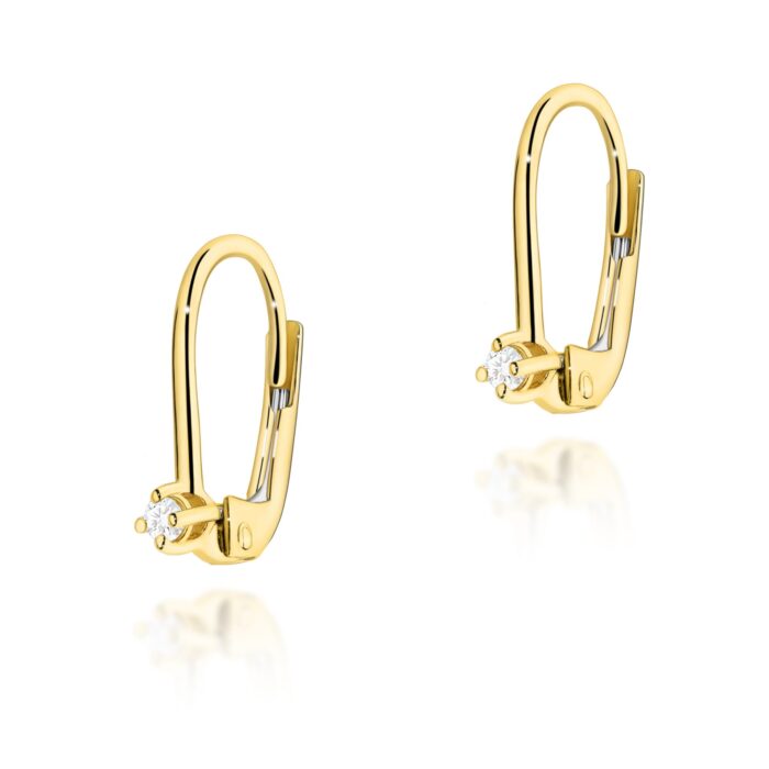 Cercei Aur 14K cu Diamante 0.06 ct - Imagine 3