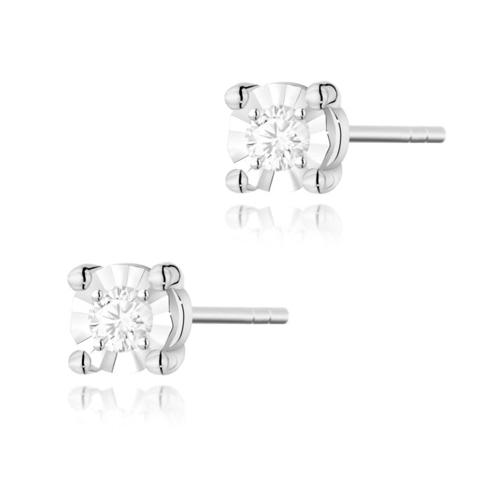 Cercei Aur 14K cu Diamante Naturale 0.06 ct - Imagine 3