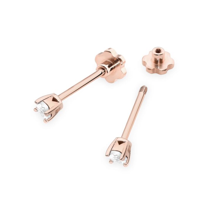 Cercei Aur 14K cu Diamante Naturale 0.02 ct - Imagine 6
