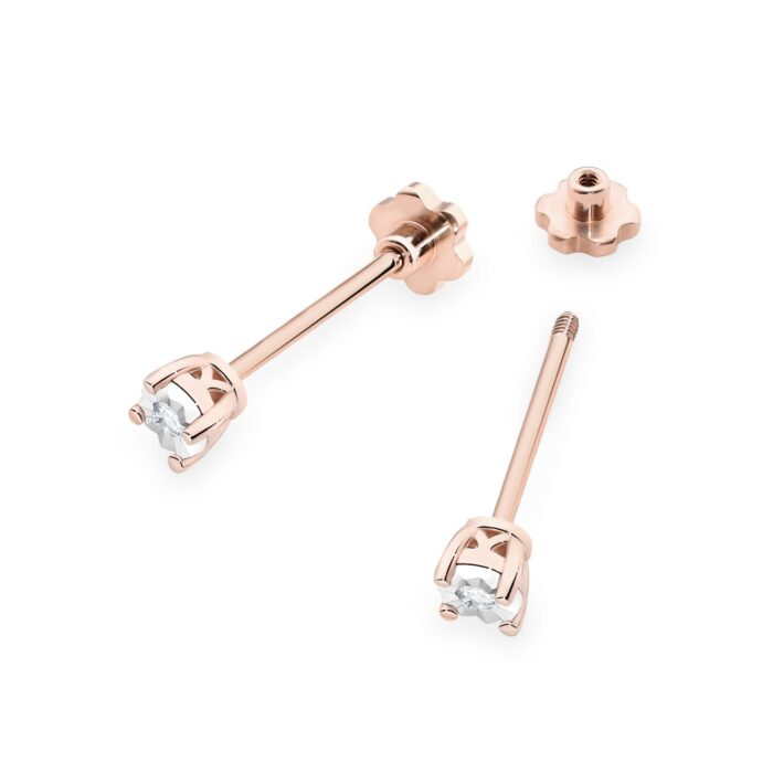 Cercei Aur 14K cu Diamante Naturale 0.06 ct - Imagine 6