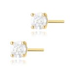 Cercei Aur 14K cu Diamante Naturale 0.16 ct