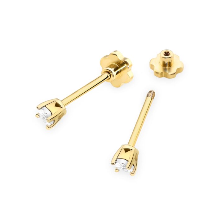 Cercei Aur 14K cu Diamante Naturale 0.02 ct - Imagine 2