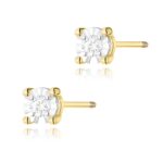 Cercei Aur 14K cu Diamante Naturale 0.06 ct