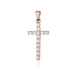 Pandantiv Cruce Aur 14 K cu Diamante 0.39 ct - Imagine 5