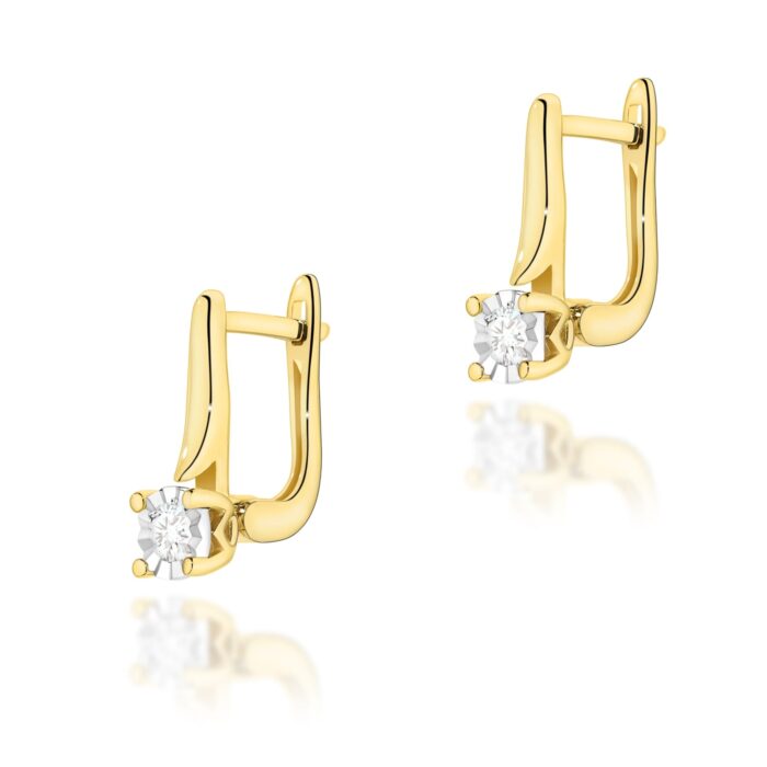 Cercei Aur 14K cu Diamante 0.16 ct - Imagine 2
