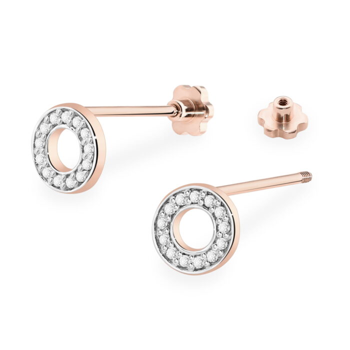 Cercei Aur 14K cu Diamante Naturale 0.13 ct - Imagine 6