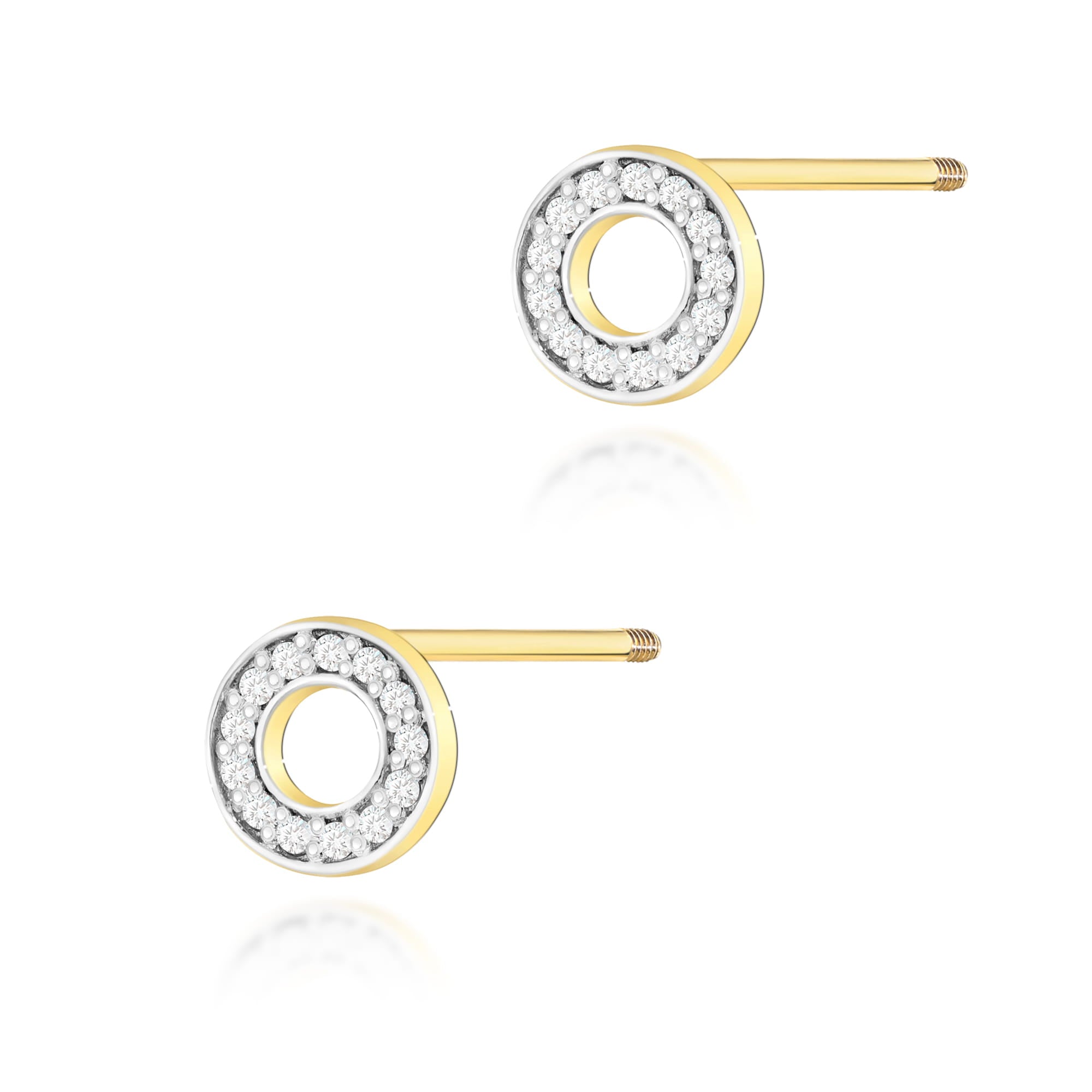 K0070.Z3.DIW_.02_1.jpg Cercei Aur 14K cu Diamante Naturale 0.13 ct - Imagine 1
