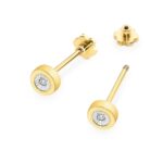 Cercei Aur 14K cu Diamante Naturale 0.029 ct - Imagine 2