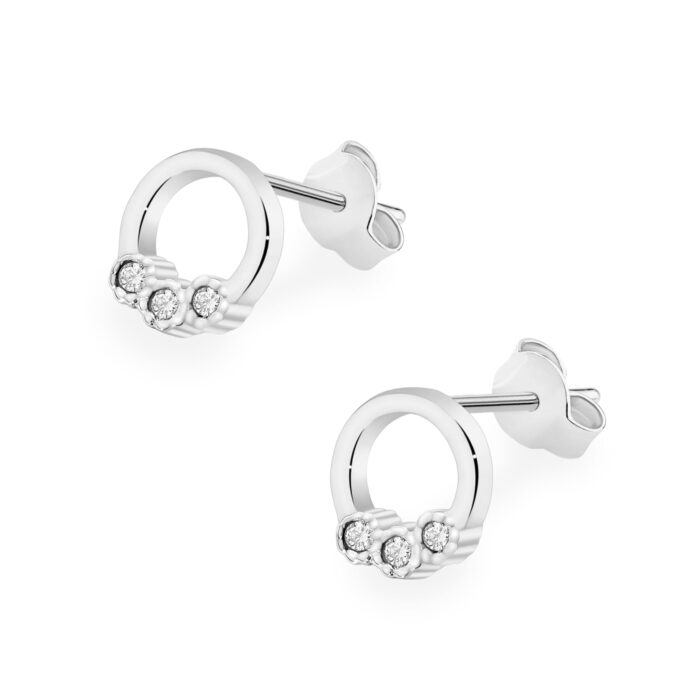 Cercei Aur 14K cu Diamante Naturale 0.052 ct - Imagine 5