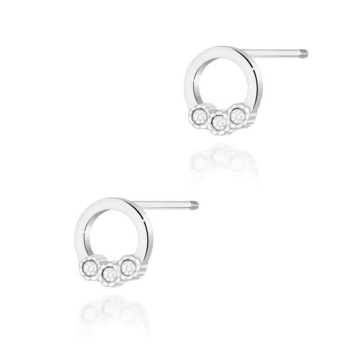 Cercei Aur 14K K0072 Diamante Șurub - Imagine 7