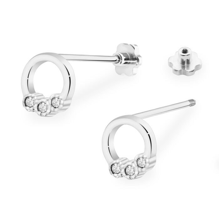 Cercei Aur 14K K0072 Diamante Șurub - Imagine 8