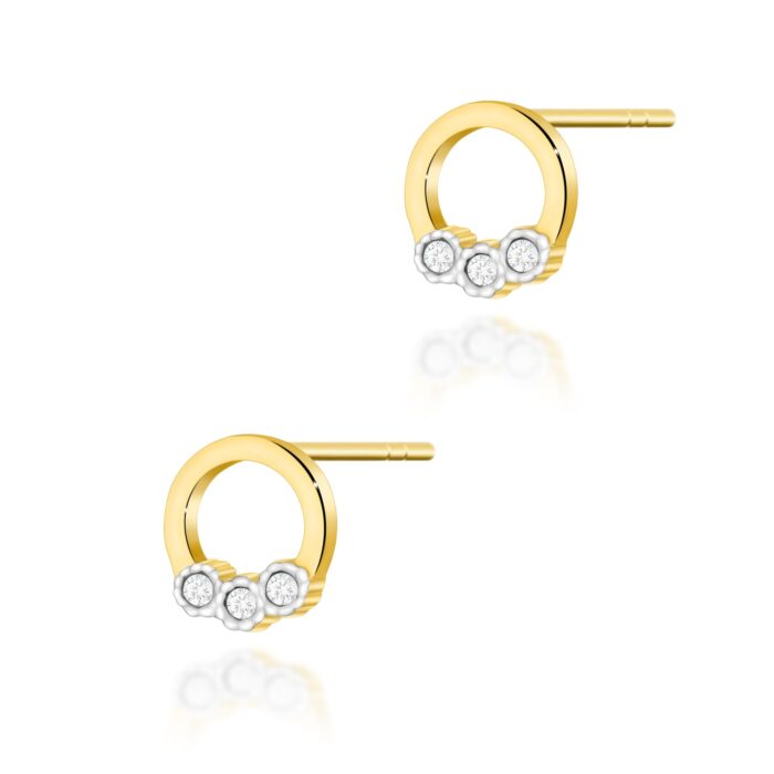 Cercei Aur 14K cu Diamante Naturale 0.052 ct - Imagine 2