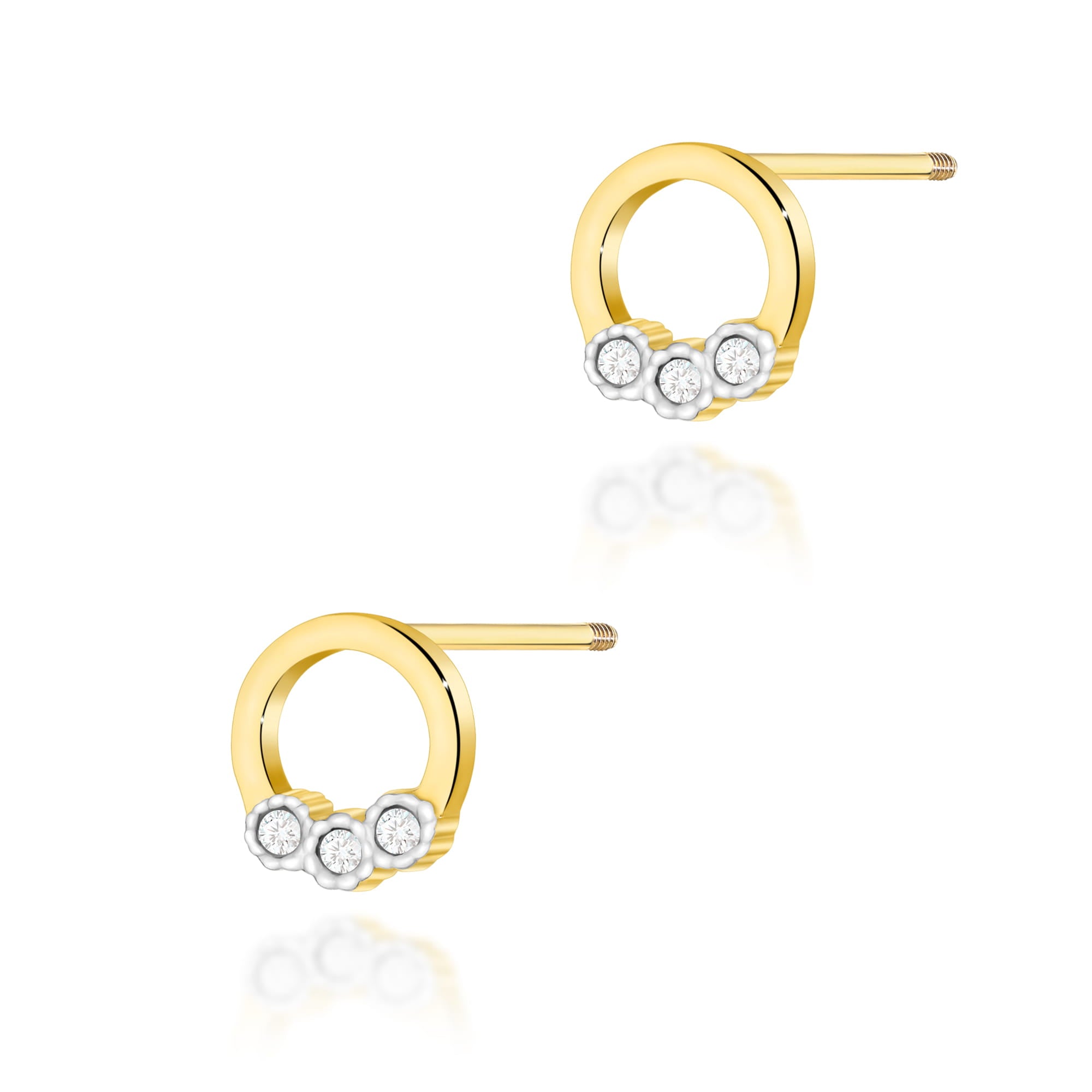 K0072.Z3.DIW_.02_1.jpg Cercei Aur 14K K0072 Diamante Șurub - Imagine 1