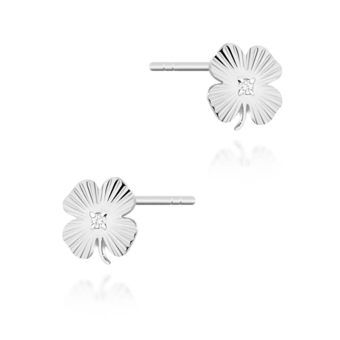 Cercei Aur 14K cu Diamante Naturale 0.01 ct - Imagine 4