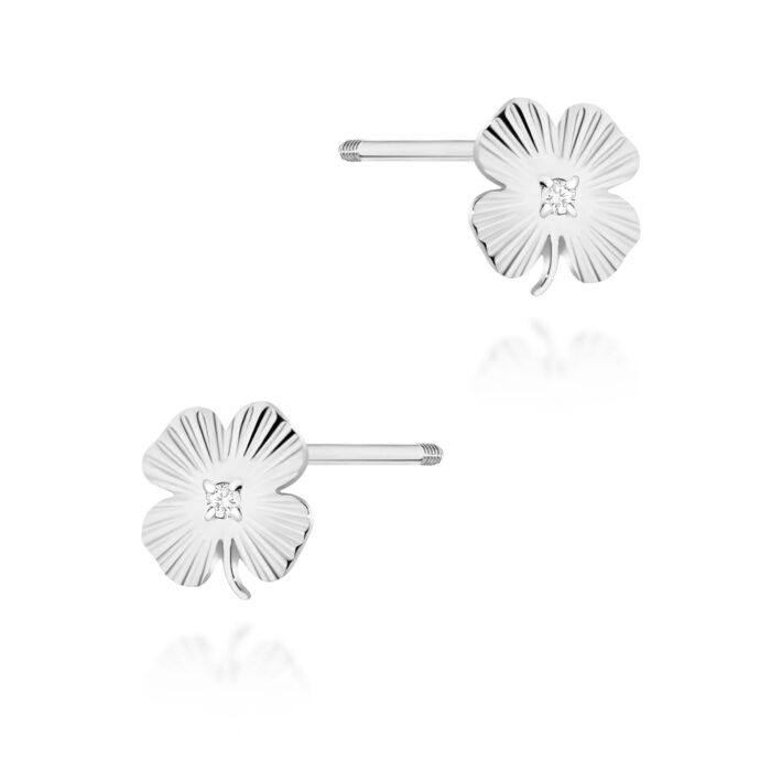 Cercei Aur 14K cu Diamante Naturale 0.01 ct - Imagine 4