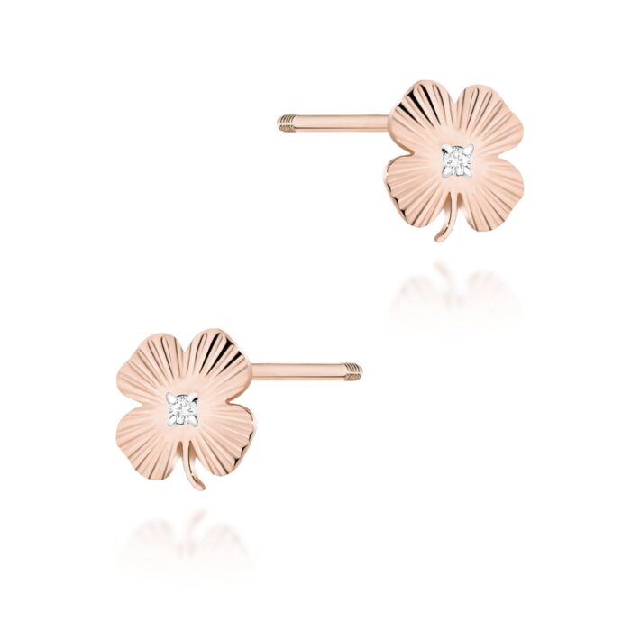 Cercei Aur 14K cu Diamante Naturale 0.01 ct - Imagine 7