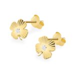 Cercei Aur 14K cu Diamante Naturale 0.01 ct - Imagine 2