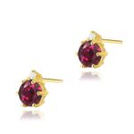 Cercei Aur 14K K0076 Rodolit 2 x 0.60ct Diamante