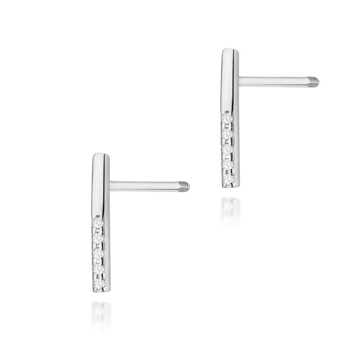 Cercei Aur 14K cu Diamante Naturale 0.05 ct - Imagine 4