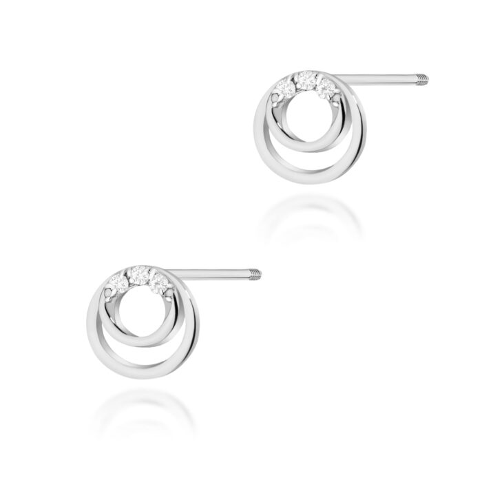 Cercei Aur 14k cu Diamante Naturale 0.03 ct - Imagine 3