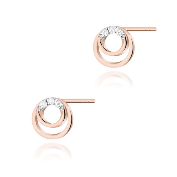 Cercei Aur 14k cu Diamante Naturale 0.03 ct - Imagine 3