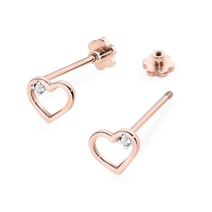 Cercei Aur 14k cu Diamante Naturale 0.01 ct - Imagine 6
