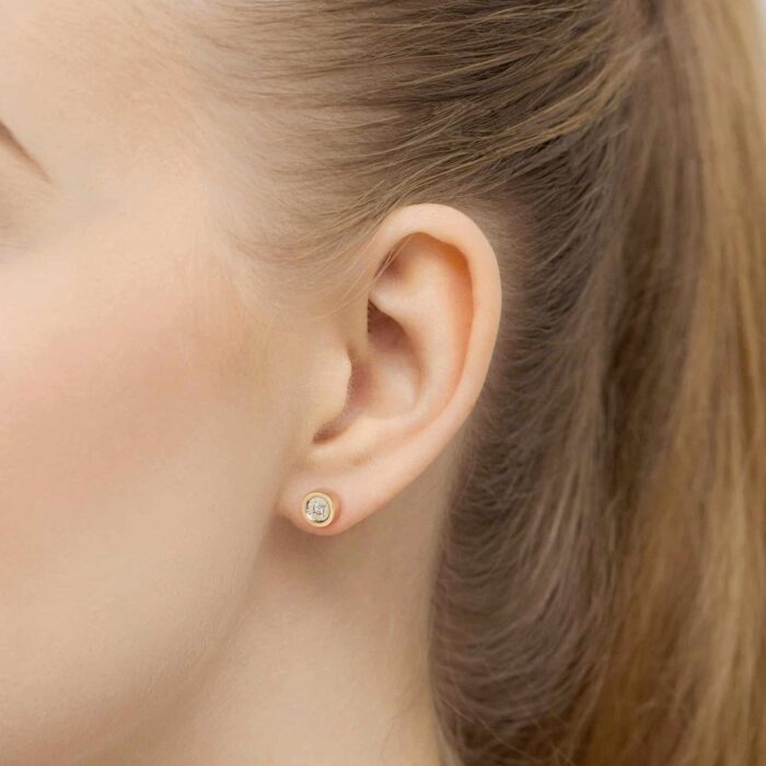 Cercei Aur 14K cu Diamante 0.16 ct - Imagine 3