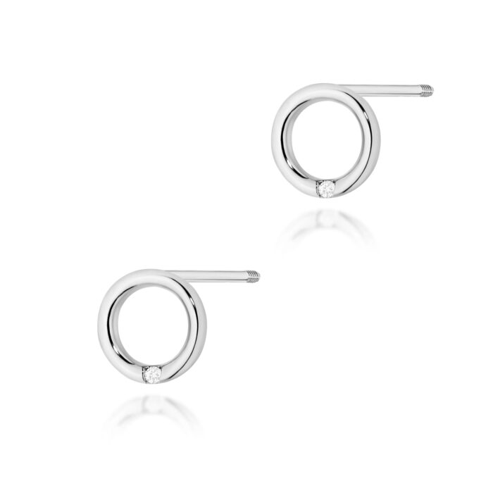 Cercei Aur 14K cu Diamante Naturale 0.01 ct - Imagine 4