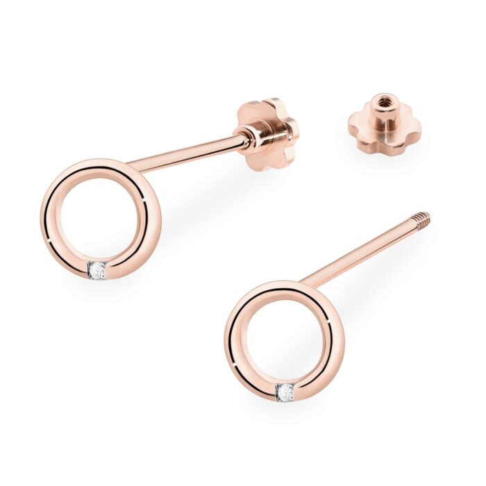 Cercei Aur 14K cu Diamante Naturale 0.01 ct - Imagine 8