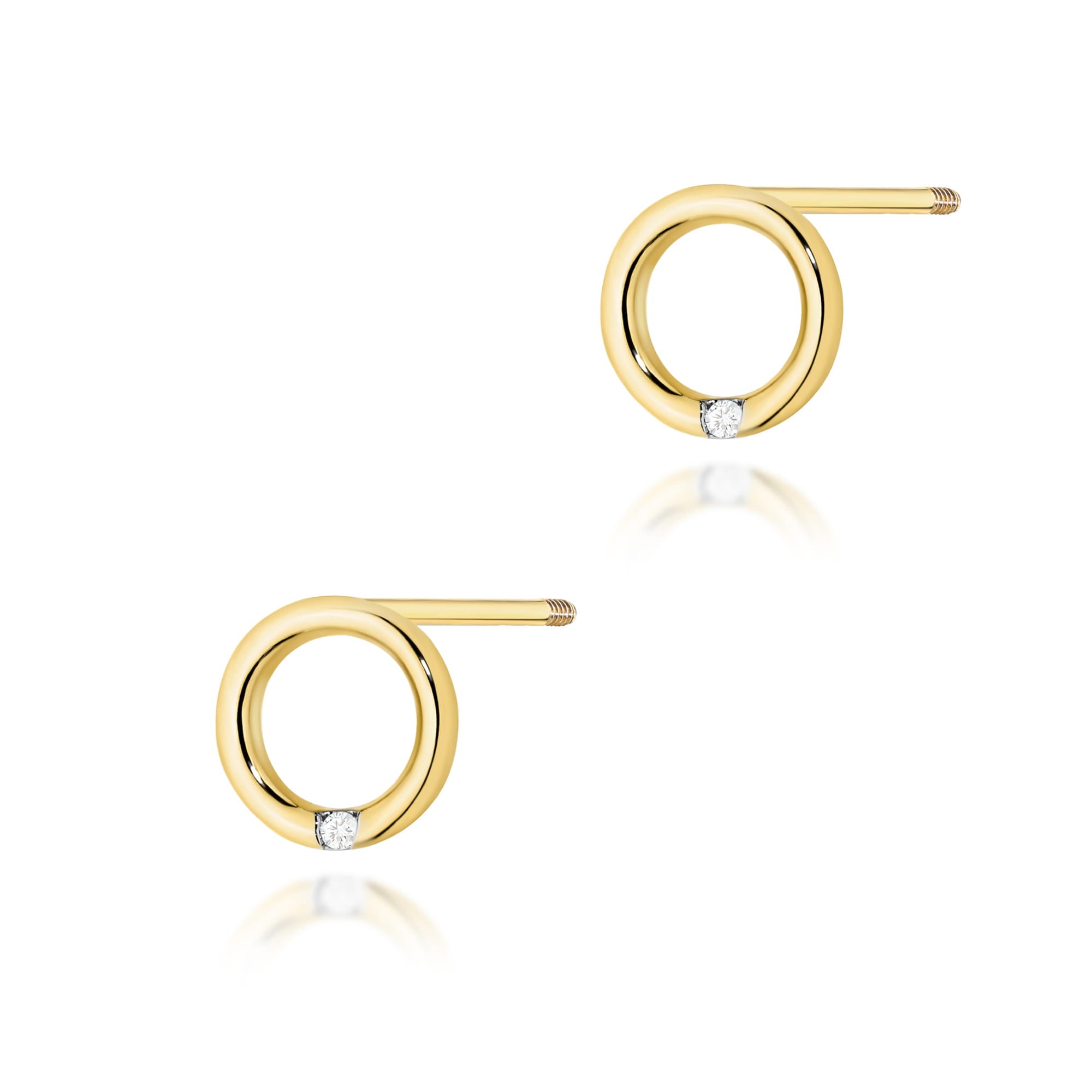 K0082.Z3.DIW_.02_1.jpg Cercei Aur 14K cu Diamante Naturale 0.01 ct - Imagine 1
