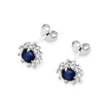 Cercei Aur 14K cu Safir 0.30 ct si Diamante Naturale 0.18 ct - Imagine 4