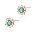 Cercei Aur 14K K0185 Smarald 2 x 0.15ct - Imagine 4